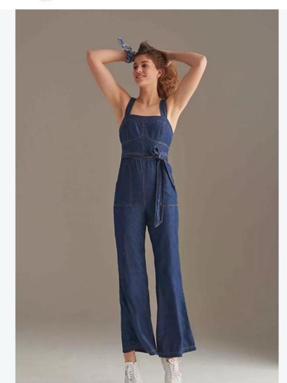 Anthropologie NWOT Pilcro Flared Denim Jumpsuit in “Rinsed Denim”, Size 2